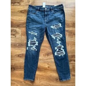 American Eagle Jegging Next Level Stretch Low Rise 16 Short 33W Dark Indigo- NWT